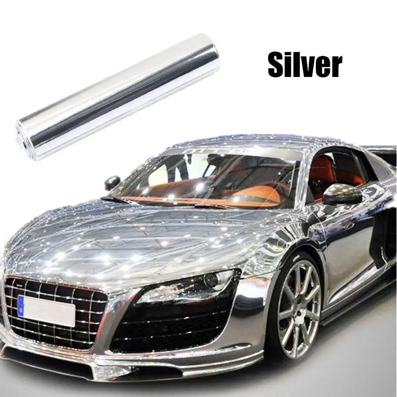 20x152cm Newest High stretchable mirror silver Chrome Mirror flexible Vinyl Wrap Sheet Roll Film Car Sticker Decal Sheet