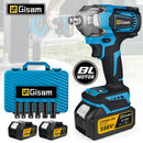 Gisam 1200NM Brushless Electric Impact Wrench Rechargeable Wrench 1/2" Car Tires Cordless Power Tools For Makita 18V Battery Pin