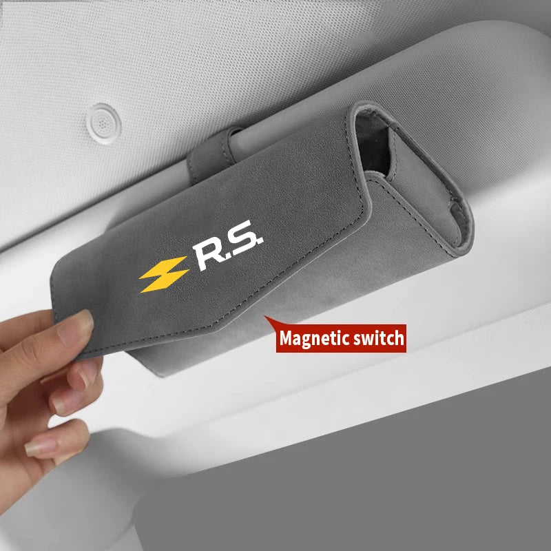 Car Glasses Case Sunglasses Storage Box Clip For Renault RS Line Clio Megane Logan Scenic Koleos Sandero Arkana Accessories