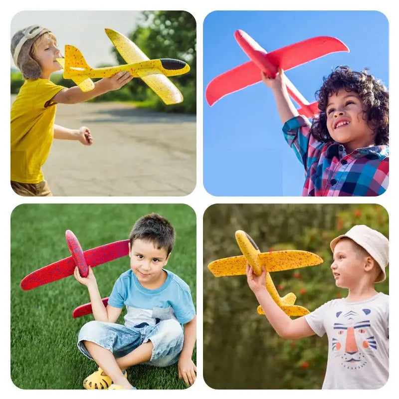 Kids Toys Catapult Plane Gun-style Launching Aircraft Gunner Throwing Aircraft Toys for Boys Birthday Christmas Gifts