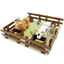 MOC Farm Cattle Horse Carriage Transport Stable Vegetable Garden Bricks Model Building Blocks Toys for Children Christmas Gifts