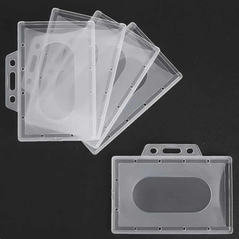 20-1PCS Vertical/Horizontal Clear Plastic ID Card Name Badge Holder Thick Transparent Card Sleeve for Nurse Business Work Permit