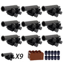 Military MOC Sentry Building Block Soldier Sandbag Fence Cannon Shell Barbed Wire Weapon Rack Training Field Watchtower Toy K018