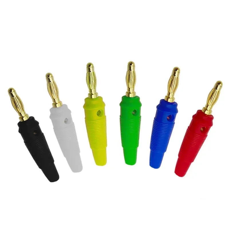 20pcs 4mm Banana Plugs Musical Speaker Cable Wire Pin Banana Plug Connectors Pure Copper Gold Plated