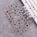 3pcs Valentine's Day embossed nail art stickers, easy application for nail decoration, DIY, gift, party makeup styling, Y2K