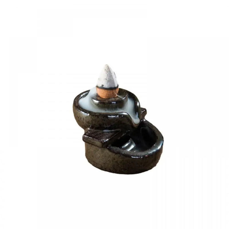 1pc Waterfall Incense Burner Ceramic Backflow Incense Holder Art Fragrance Support Incense Fountain For Home Decor Desk Decor