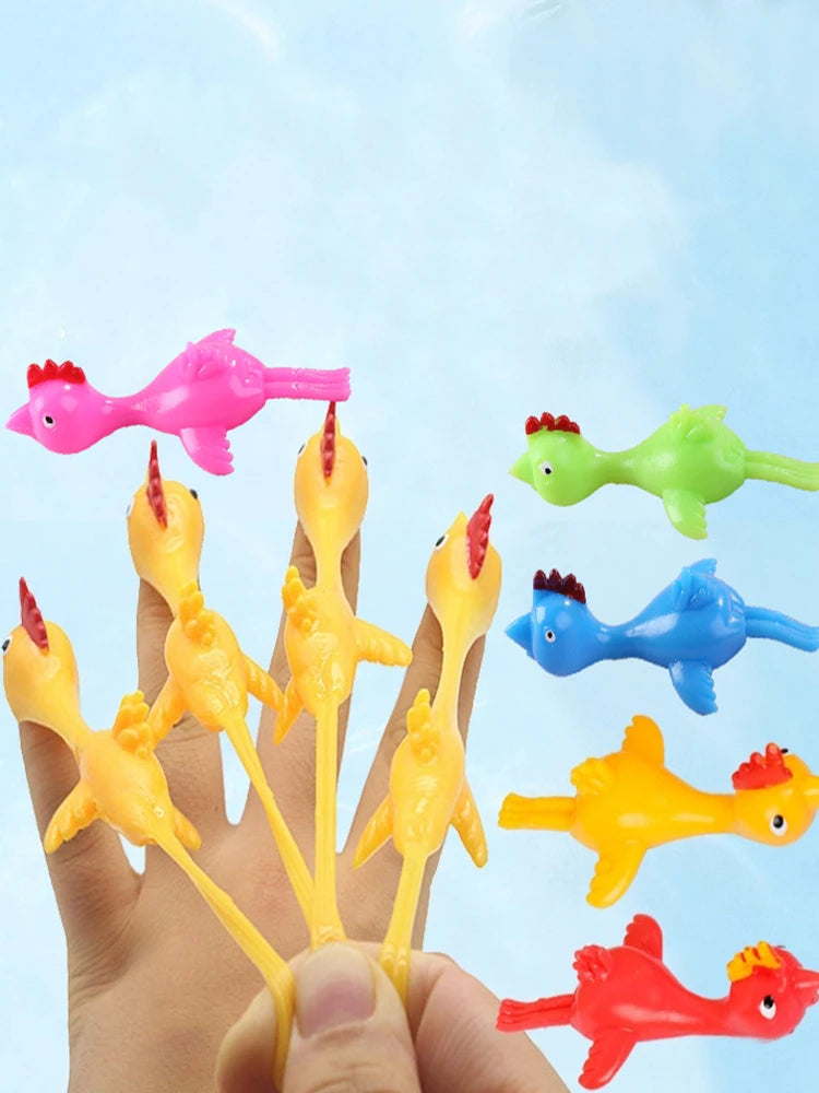 15Pcs Fun Finger Ejector Chicken Toys Boys Girls Birthday Party Favor Easter Christmas Carnival Party Favor Prize Pinata Filler