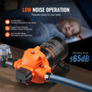 VEVOR 12V Diaphragm Pump 1.8/3/3.5/5 GPM 3/4/5-Chamber 40-100 PSI Adjustable 1/2'' MNPT Port for RV Yacht Food Truck Camper