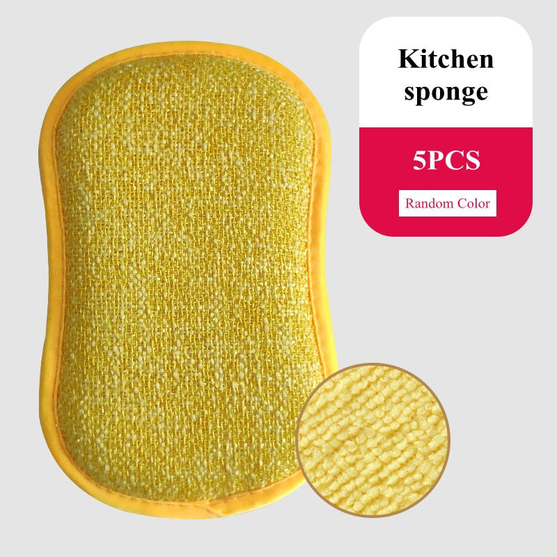 BEAR FAMILY 5/10/20/30pcs Household Magic Sponge Cleaning Brush Microfiber Scrub Sponges for Dishwashing Kitchen Accessories