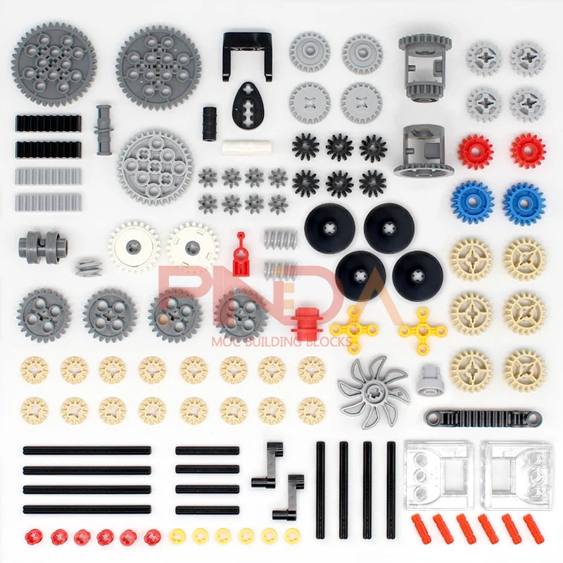 117PCS High-Tech Plastic Building Blocks Bricks Car Gear Link Liftarm Beam Cross Axle DIY Assembling MOC Bulk Technology Set Toy
