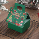 4/8Pc Christmas House Cookie Box with Handle Candy Chocolate Biscuit Packaging Boxes Xmas Gift Wrapping New Year Party Treat Box