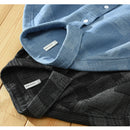 Autumn Winter New Men Casual Long Sleeve Shirt Thin Color Matching Patch Style Art Loose Long Sleeve Tops C2132