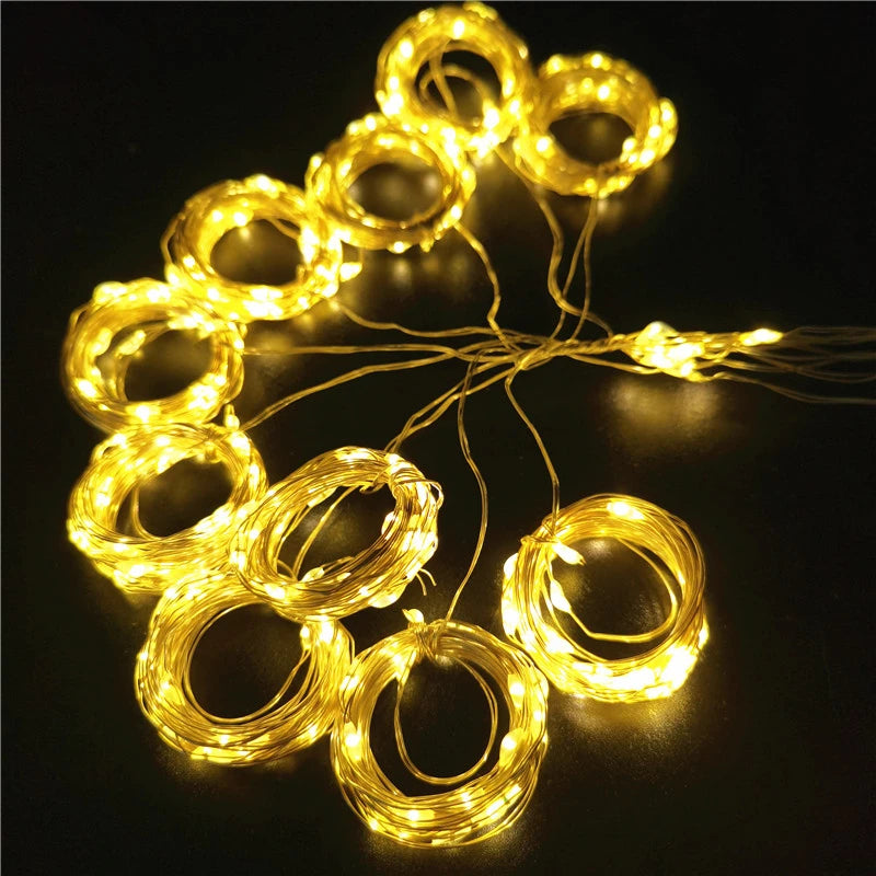 3M 4M 6M 8 Mode Wedding String Party Decoration Holiday Light Outdoor LED Fairy Light USB Bedroom Curtain Lights Christmas Light