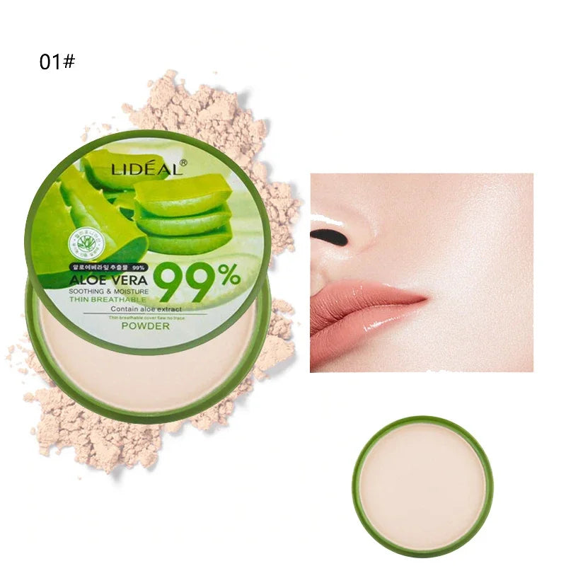 99% Aloe Vera Softening Powder Waterproof Moisturizing Concealer  Foundation Fixed Make Up Oil Control Facial Makeup Cosmetics