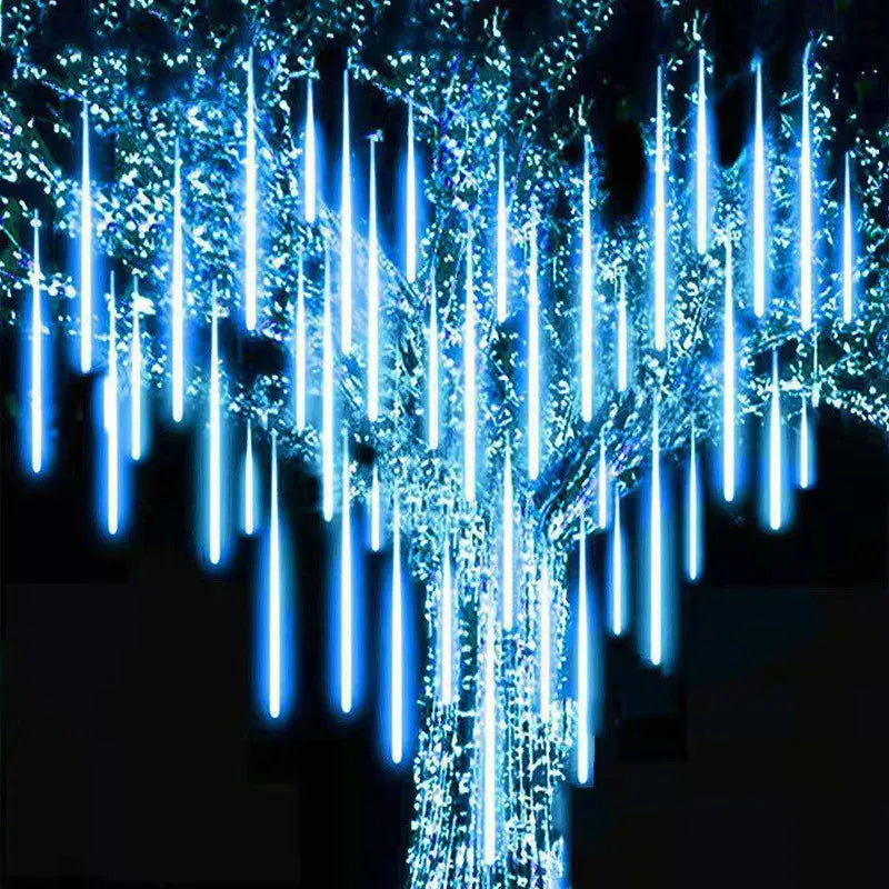 30/50cm 8 Tubes Meteor Shower Rain Led Fairy String Lights Street Garlands Christmas Tree Decorations for Outdoor New Year Decor