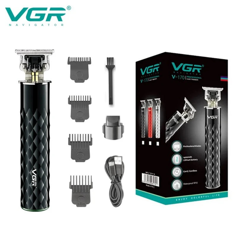 VGR Barber Professional Hair Trimmer Man, zero gapped Blade ,Washable Facial Beard Hair Clipper Haircut  Trimer For Men V-170