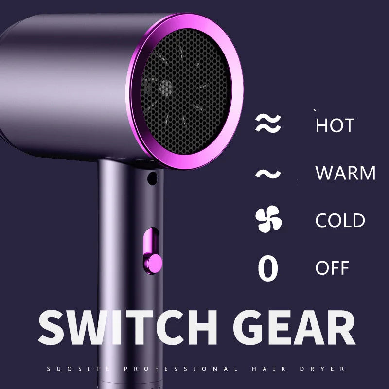 High-Speed Hot Cold Wind Hair Dryer High-Power Negative Ion Ultra Silent Professional Hair Dryer For Home Blue Light Hair Salons