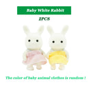 Easter Bunny 1:12 2pcs Furniture Simulation Forest Animal Baby Toy Rabbit Family Dollhouse Character Collection Toys 4.5cm Set