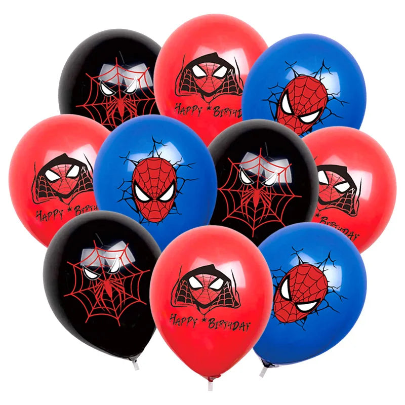 Spiderman Birthday Decorations New Spiderman Aluminum Film Balloon Disposable Tableware Party Plates Straw Supplies Baby Shower