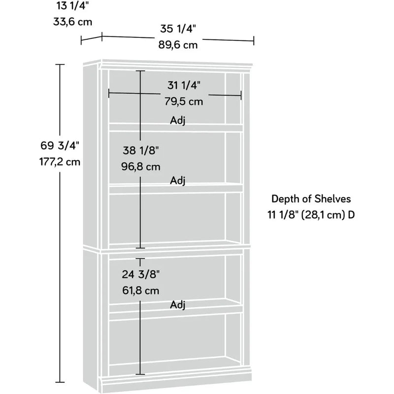 Bookcase 5 Bookcase/Book Shelf Washington Cherry Finish Storage Locker Librero Bookshelf Shelves Living Room Furniture Home