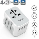 TESSAN Universal Travel Adapter with 3 USB, 1 USB C, International Socket adapter for Germany, USA, England, Australia