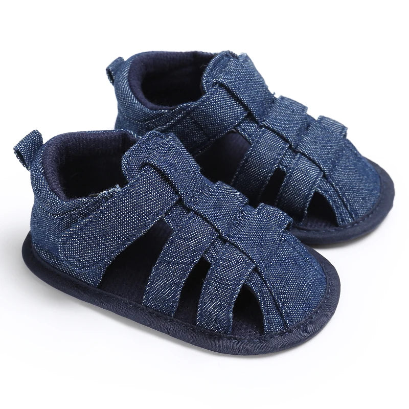 Summer Newborn Baby Fashion Soft Crib Shoes First Walker Anti Slip Sandals Shoes Boy Girl  Prewalker Canvas Casual Shoes 0-18M