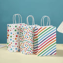 12pcs Rainbow Kraft Paper Gift Bag with Handle Candy Favor Bag Christmas Wedding Baby Shower Kids Birthday Goody Bag Party Decor