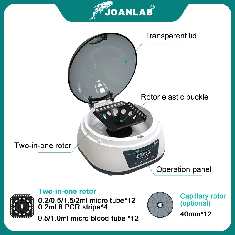 Pcr Centrifuge Machine Digital High-speed Plasma Centrifuge Lab 4000rpm 12000rpm 0.2ml 0.5ml 1.5ml 2ml Centrifuge Tube 110v 220v