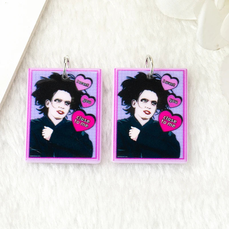 10Pcs Halloween Charms Two Side Print Acrylic Creative Pendant For Necklace  Keychain Diy Making