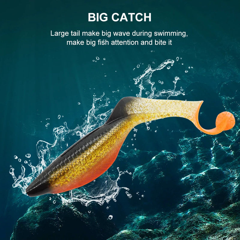 KESFISHING 1pcs Big Lure New 2023 Dragon Grub 15cm Soft Bait Sigle Tail Curling Bass Pike Fishing Tackle Wobble Swiming