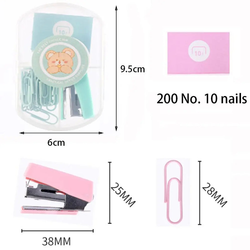 Mini Morandi Color Metal Stapler Set With Staples Binding Tools Stationery Office School Student Supplies