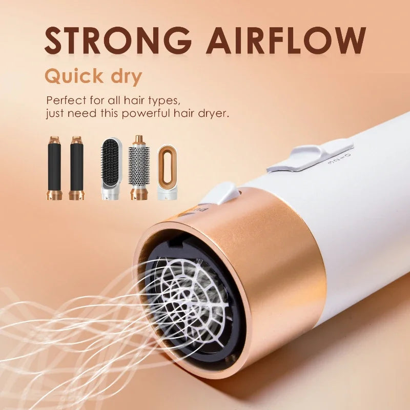 Hot Air Styler Comb 5 in 1 Hair Dryer  Automatic Hair Curler Professional Hair Straightener For Dyson Airwrap Household