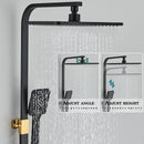 4-Function Button Digital Display Shower Faucet Set Chrome Rain Shower Column Constant Temperature Shower Wall Mounted