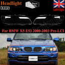 For BMW X5 E53 2000-2007 Car Headlight Clear Lens Cover Replacement Headlamps Transparent Lampshade Lamp Shell Car Accessories