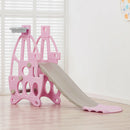 3 in 1 Kids Garden Climber Slide & Swing Set Basketball Hoop Children Playground, Pink