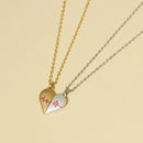 JWER 2Pcs Stainless Steel Electrocardiogram Magnetic Couple Necklace Elegent Heart Necklace Jewelry Lover Creative Gifts