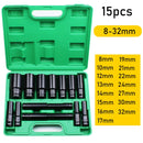1/2Inch Drive 6-Point Impact Socket Set 10-20 pcs/set 8-32mm Metric Sizes Carbon Steel Impact Socket Set with Hard Storage Box