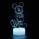 Disney Mickey Minnie Mouse 3D LED Lamp Anime Figures Night Light Table Lamps USB Sleep Neon Lights Home Decor Kids Birthday Gift