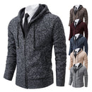 Mens Autumn Winter Sweater Hoodies Fleece Cardigan Zip Jacket Knitting Cardigans Fashion Casual Slim Fit Korean Mens Top Clothes