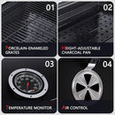 Royal Gourmet CD2030AN 30-Inch Charcoal Grill, Deluxe BBQ Smoker Picnic Camping Patio Backyard Cooking, Black, Large