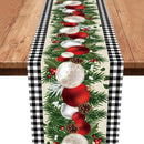 Christmas Poinsettia Pine Needles Linen Table Runner Dresser Scarf Decor Winter Xmas Kitchen Table Runner Christmas Decorations