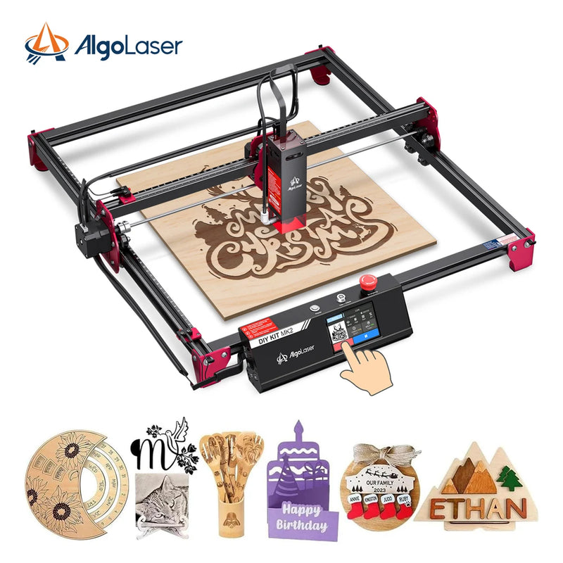 AlgoLaser Laser Engraver DIY MK2 10W 3.5” Color Touch Screen App Offline Control DIY Engraver Tool for Metal/Glass/Wood Engrave