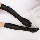 Classic Women Black White Red Evening Party Prom Gloves Opera Stretch Satin Long Mittens for Lady Driving Sun Protection Gloves