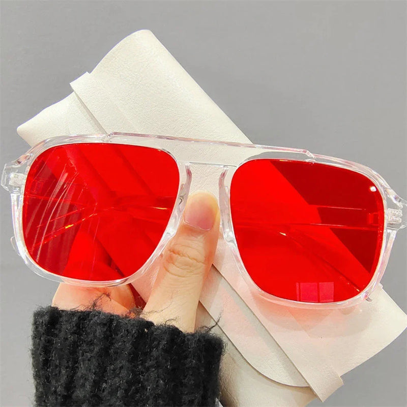 2024 New Fashion Men Sunglasses Oversized Frame Women Anti-blue Light Transparent Glasses UV400 Eyewear Flat Mirror Eyeglass