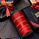 YAMA Red Ribbon 100yards/roll 25mm Satin Grosgrain Ribbon for Christmas Decoration Wedding Party Gift DIY