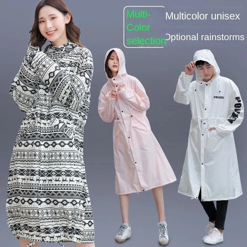 Adult raincoat female fashion hiking long increase waterproof windbreaker light body poncho male Japanese and Korean version