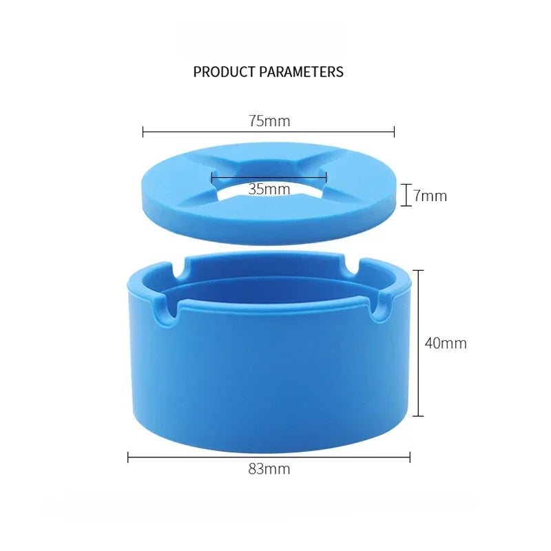 Eco-Friendly Silicone Soft Round Ashtray Ash Tray Holder PLuminous Portable Fluorescent Ashtray Anti-Scalding Cigarette Holder