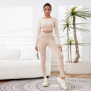 2 Pieces Sets For Women Wash Tie-dye Sports Sets Long Sleeved Round Neck Top Hight Waist Lift Hip Outdoors Leggings Sports Sets