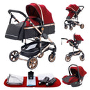 Luxury Baby Stroller 3 in 1 Portable Travel Baby Carriage Fold Pram High Landscape Aluminum Frame Newborn Infant Stroller