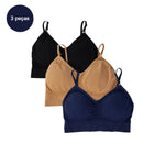 3 Pcs Women's Lingierie Cropped Women's Bras Sexy Bras Women's Tops Free Shipping Sutia Polyester 90%